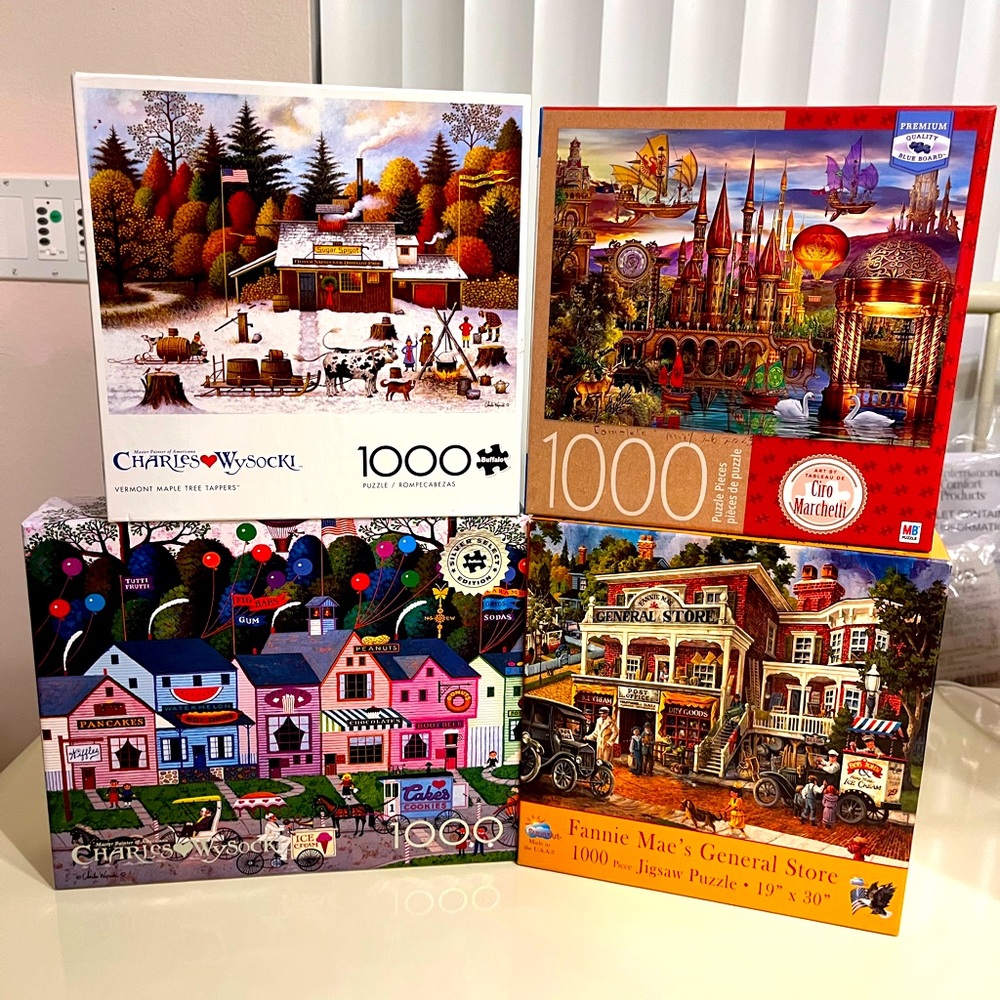 4 Jigsaw Puzzles Bundle Set - Wysocki, Ciro Marchetti, etc